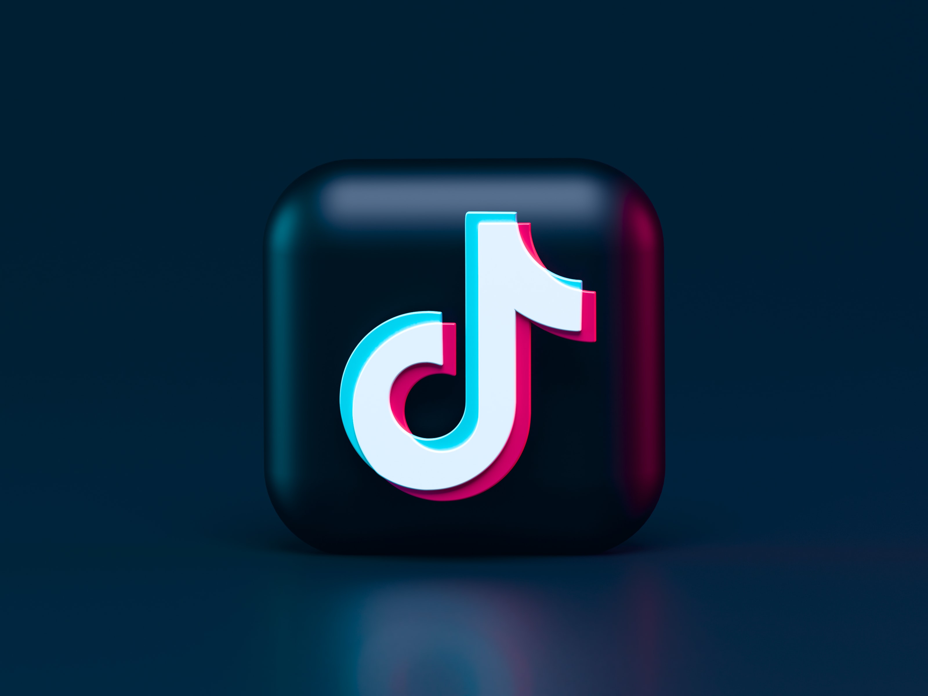 TikTok Logo on a 3D black cube